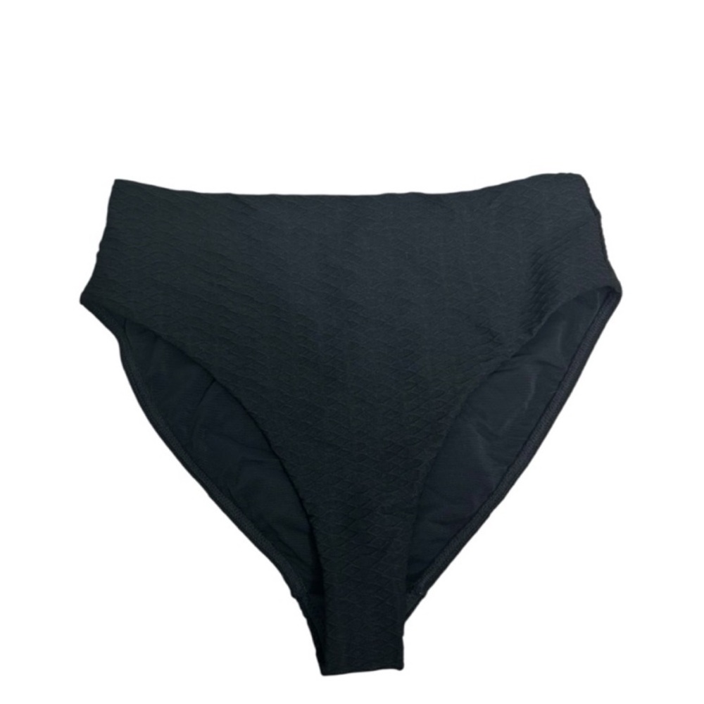 Sea Level Swim Retro High Waist Bikini Bottoms Power Mesh Black Women's Size 6